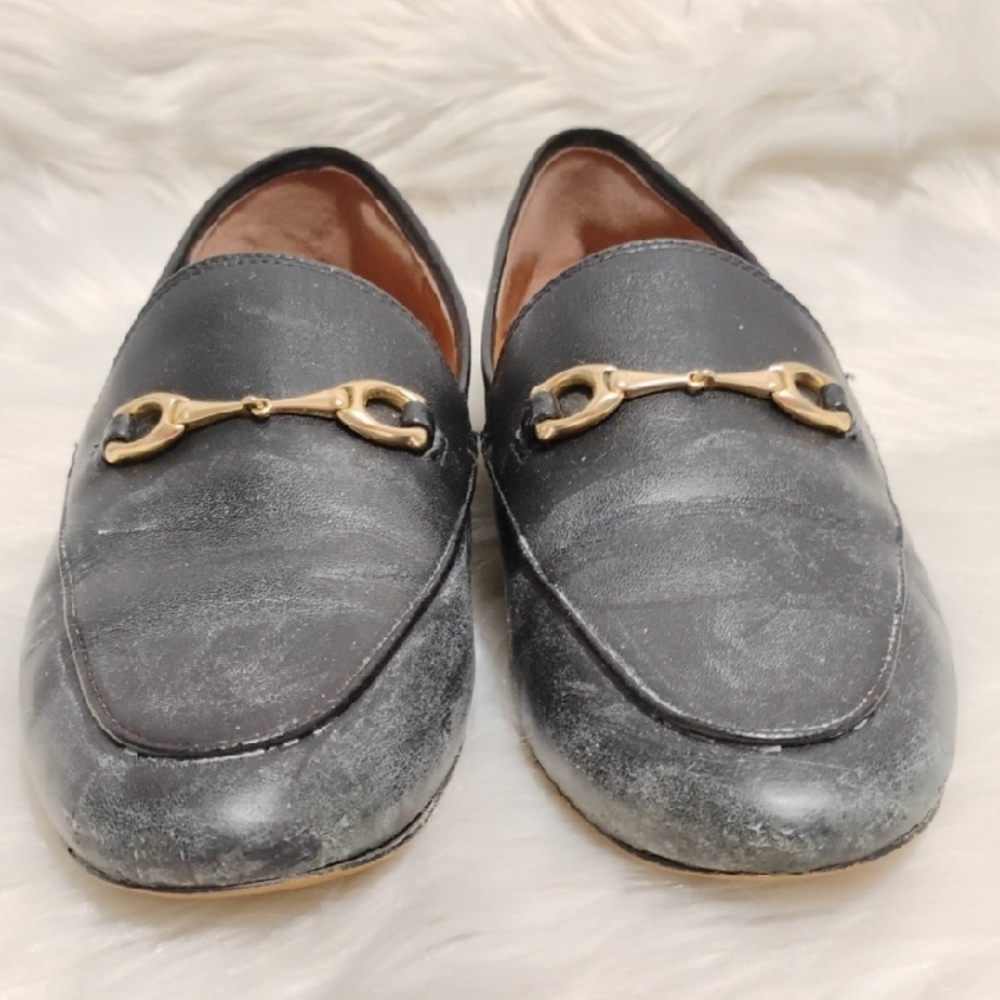 (#209) SALE! Coach Haley Black & Gold Loafers Sleek Design Sz.7.5 - Picture 4 of 14